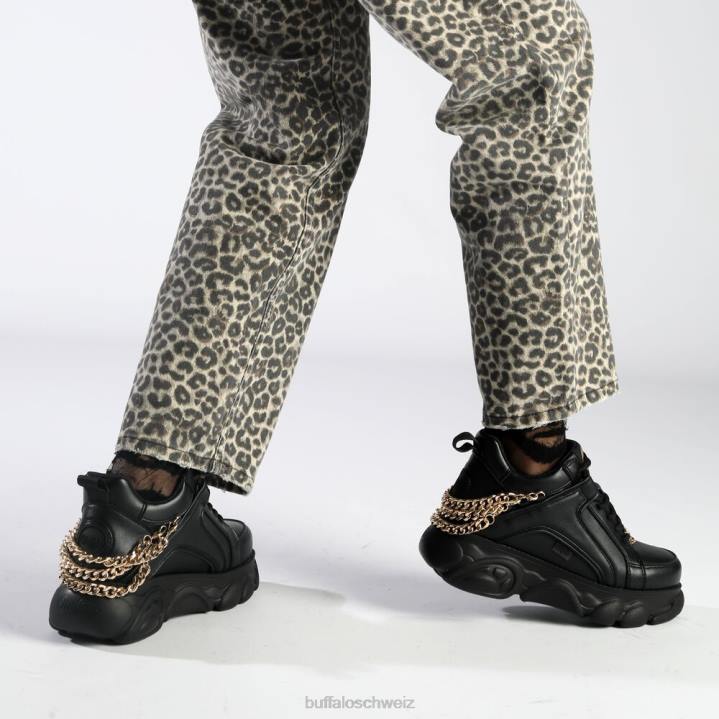 Buffalo CLD Corin Chain 2.0 Sneaker Low vegan 846Z591 schwarzes Gold|Turnschuhe