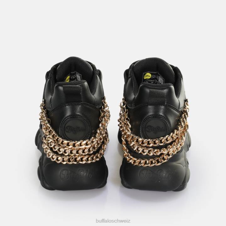 Buffalo CLD Corin Chain 2.0 Sneaker Low vegan 846Z591 schwarzes Gold|Turnschuhe