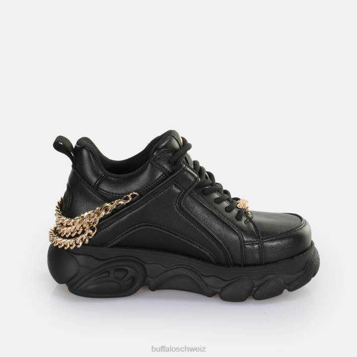 Buffalo CLD Corin Chain 2.0 Sneaker Low vegan 846Z591 schwarzes Gold|Turnschuhe