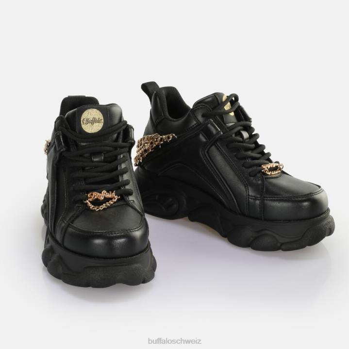 Buffalo CLD Corin Chain 2.0 Sneaker Low vegan 846Z591 schwarzes Gold|Turnschuhe