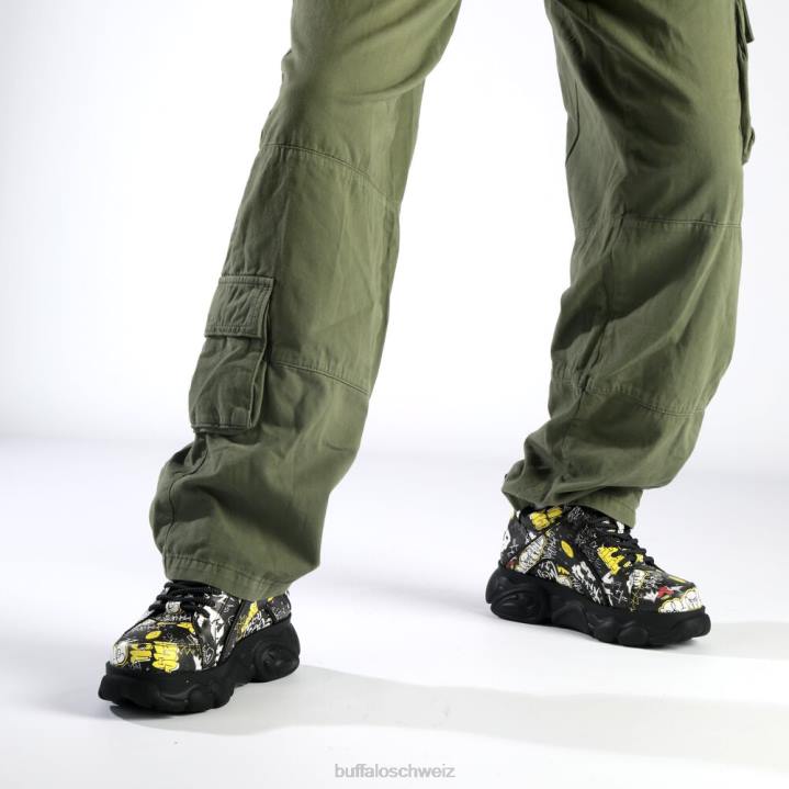 Buffalo CLD Corin Sneaker Low vegan 846Z209 Graffiti schwarz|Turnschuhe