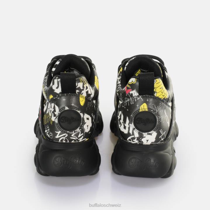 Buffalo CLD Corin Sneaker Low vegan 846Z209 Graffiti schwarz|Turnschuhe