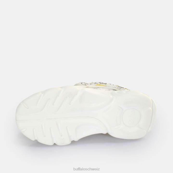 Buffalo CLD Corin Sneaker Low vegan 846Z210 Graffiti weiß|Turnschuhe