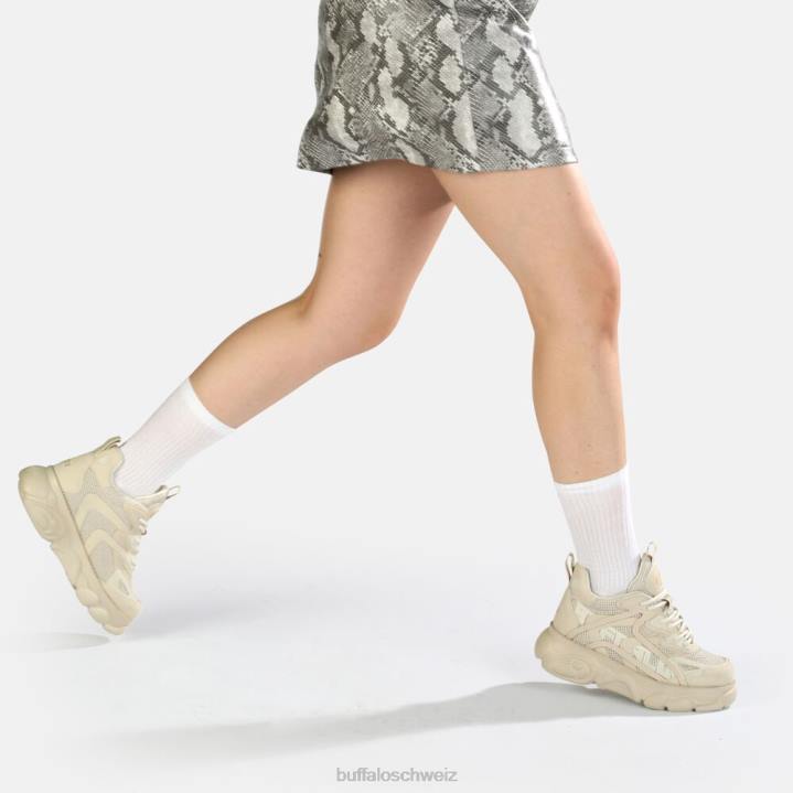 Buffalo CLD Grid vegane Sneaker 846Z681 Creme|Turnschuhe