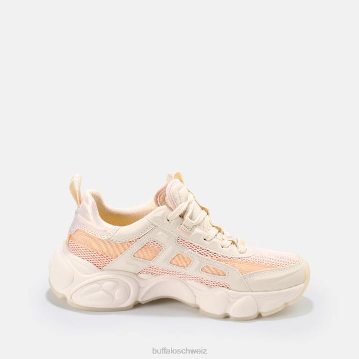 Buffalo CLD Run Boom Sneaker vegan 846Z621 Beige mit Pfirsich|Turnschuhe