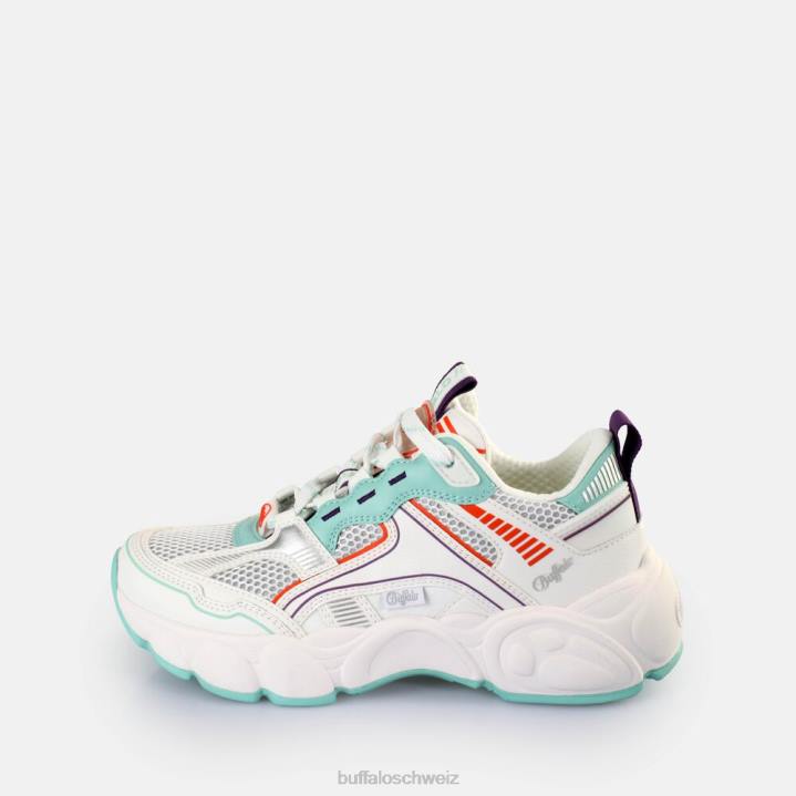Buffalo CLD Run Jog Sneakers Low vegan 846Z237 weiß/mint/koralle|Turnschuhe