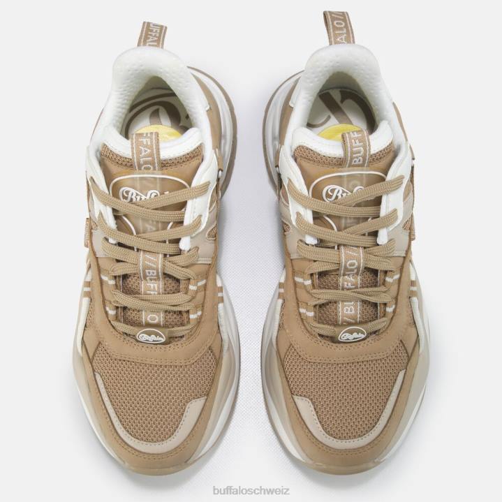 Buffalo Niedrige, vegane Triplet Hollow-Sneaker 846Z123 Beige|Turnschuhe