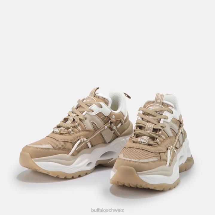 Buffalo Niedrige, vegane Triplet Hollow-Sneaker 846Z123 Beige|Turnschuhe