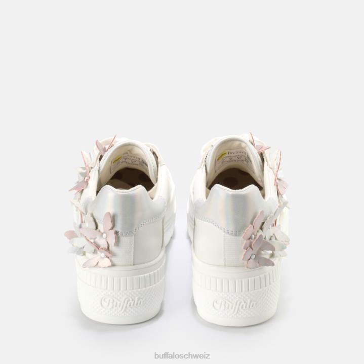 Buffalo Paar Schmetterlinge Sneaker Low vegan 846Z32 Weiss|Turnschuhe