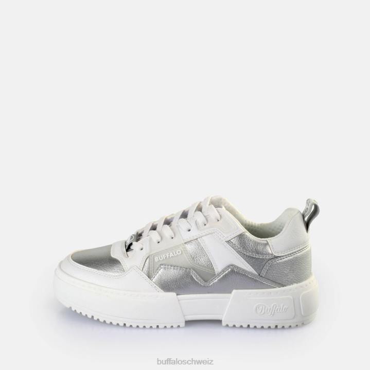 Buffalo RSE V2 Sneaker Low vegan 846Z53 Silber Weiss|Turnschuhe