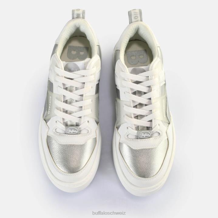 Buffalo RSE V2 Sneaker Low vegan 846Z53 Silber Weiss|Turnschuhe