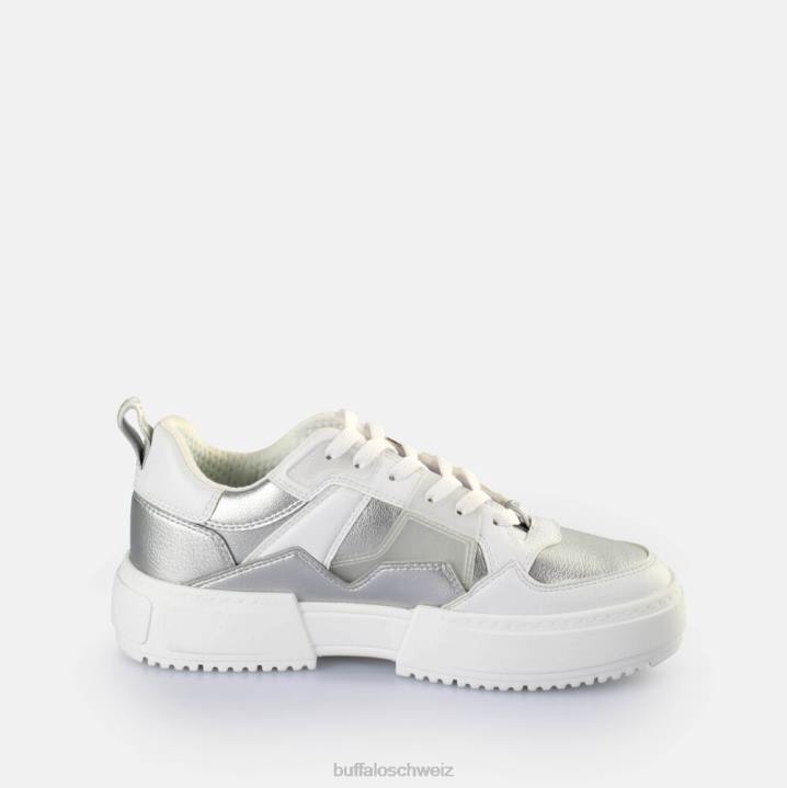 Buffalo RSE V2 Sneaker Low vegan 846Z53 Silber Weiss|Turnschuhe