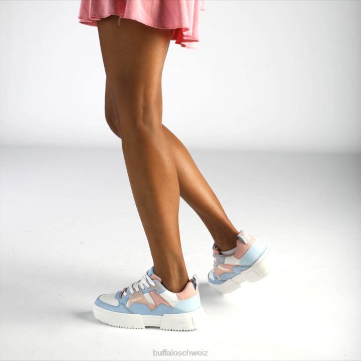 Buffalo RSE V2 Sneaker Low vegan 846Z54 blassblau/babyrosa|Turnschuhe