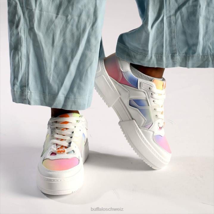 Buffalo RSE V2 Sneaker Low vegan 846Z56 Batikkoralle/Grün|Turnschuhe