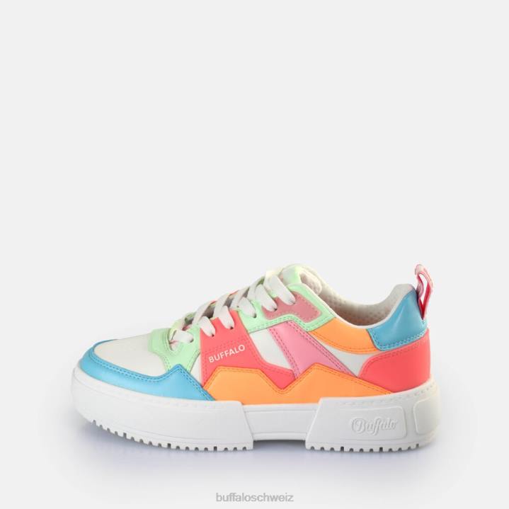 Buffalo RSE V2 Sneaker Low vegan 846Z57 Weiß/Neon-Multi|Turnschuhe