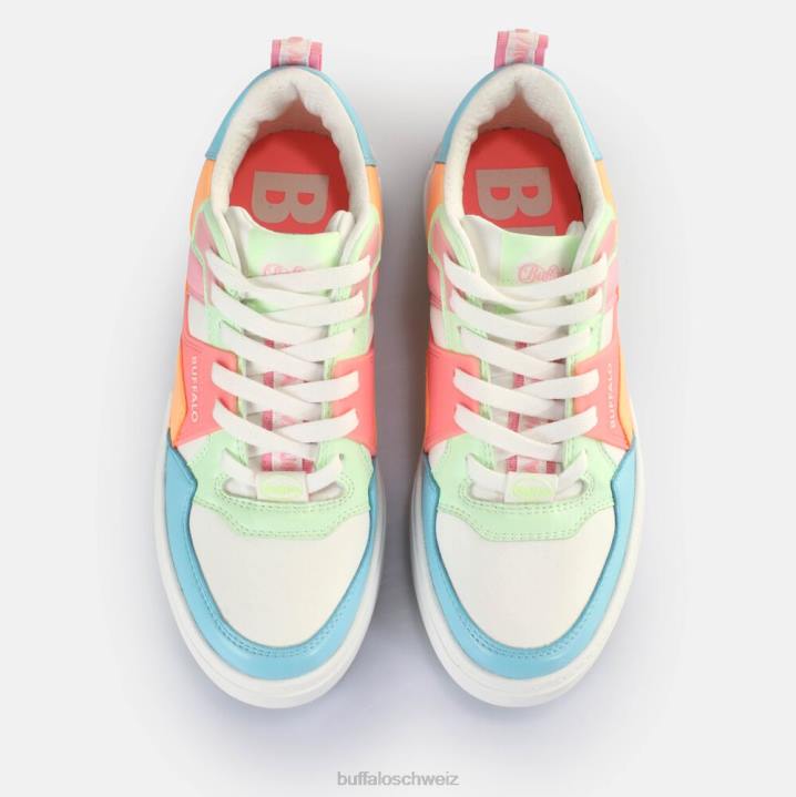 Buffalo RSE V2 Sneaker Low vegan 846Z57 Weiß/Neon-Multi|Turnschuhe