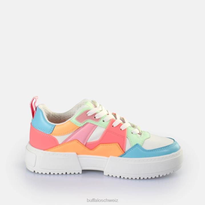 Buffalo RSE V2 Sneaker Low vegan 846Z57 Weiß/Neon-Multi|Turnschuhe