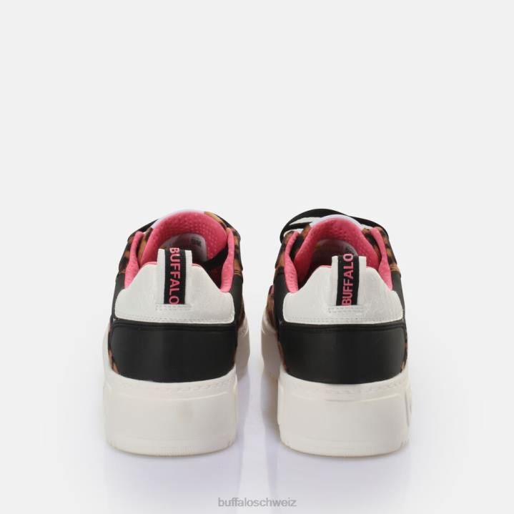 Buffalo RSE V2 Sneaker Low vegan 846Z651 Leo/Schwarz/Rosa|Turnschuhe
