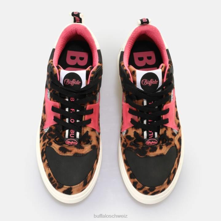 Buffalo RSE V2 Sneaker Low vegan 846Z651 Leo/Schwarz/Rosa|Turnschuhe