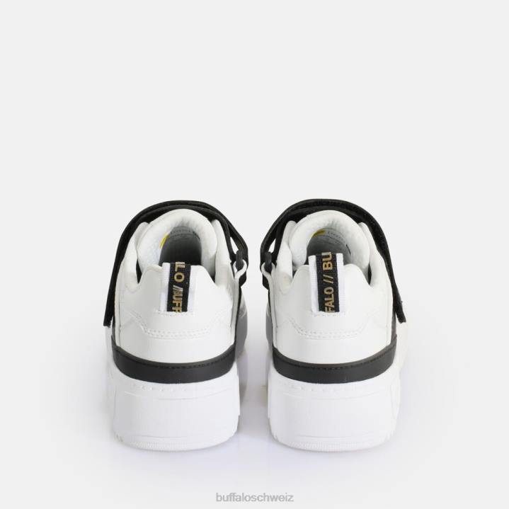 Buffalo RSE Velc Sneaker Low vegan 846Z570 weiß schwarz|Turnschuhe