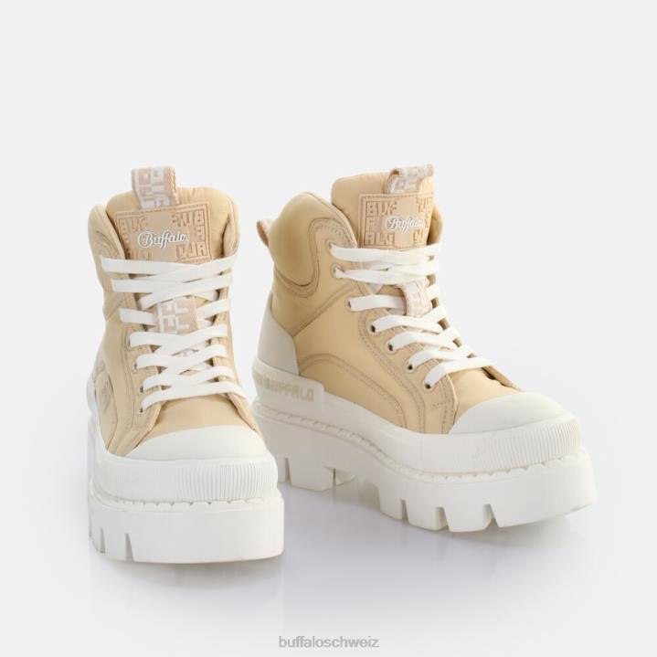Buffalo Raven Laceup Mid Sneaker High vegan 846Z655 Creme|Turnschuhe