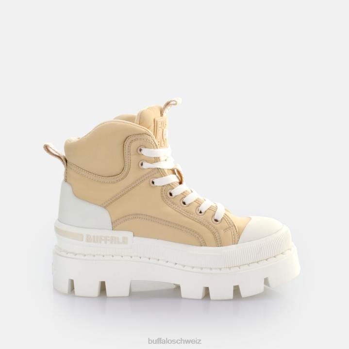 Buffalo Raven Laceup Mid Sneaker High vegan 846Z655 Creme|Turnschuhe