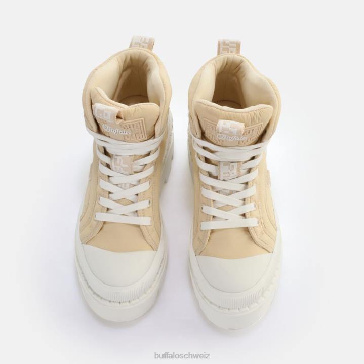 Buffalo Raven Laceup Mid Sneaker High vegan 846Z655 Creme|Turnschuhe