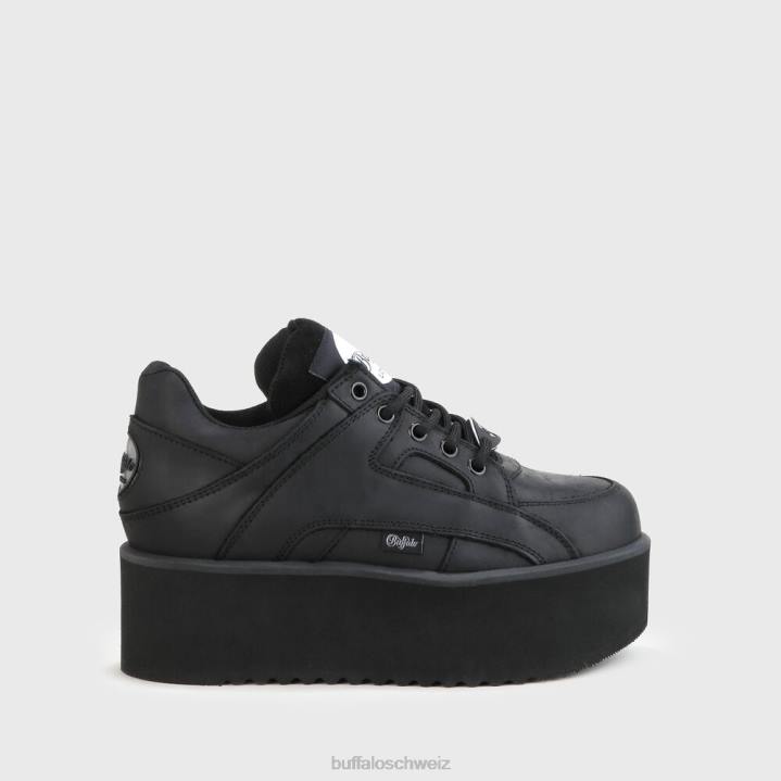 Buffalo Rising Towers Low-Sneaker aus Nubukleder 846Z799 Schwarz|Turnschuhe