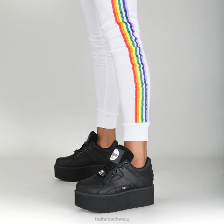 Buffalo Rising Towers Low-Sneaker aus Nubukleder 846Z799 Schwarz|Turnschuhe