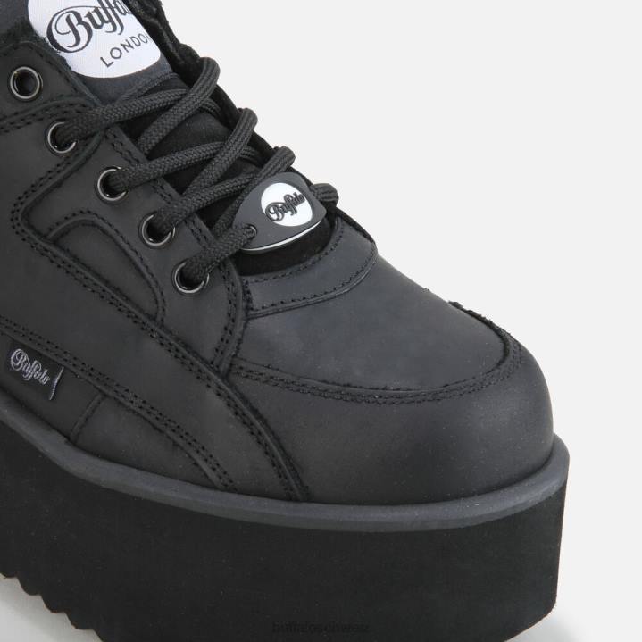 Buffalo Rising Towers Low-Sneaker aus Nubukleder 846Z799 Schwarz|Turnschuhe