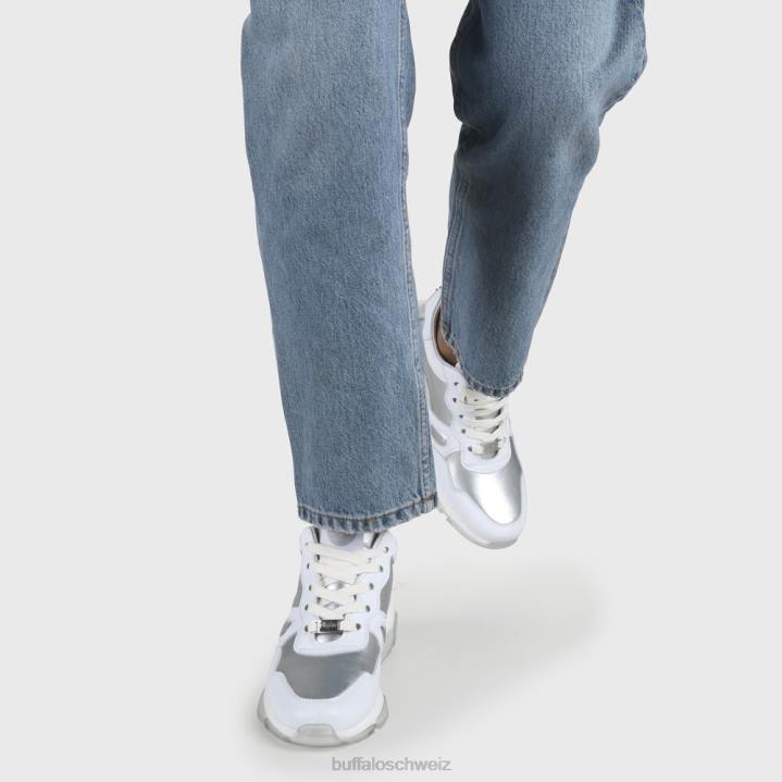 Buffalo Teigweiche vegane Sneaker 846Z864 Weißsilber|Turnschuhe