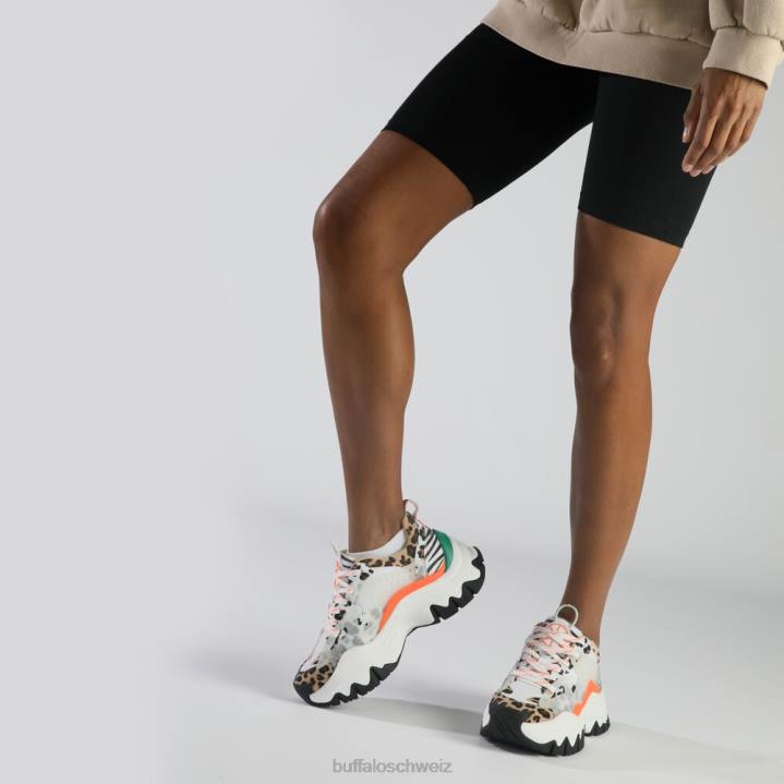 Buffalo Trail One Sneaker Low vegan 846Z1 weiße Tiermischung|Turnschuhe