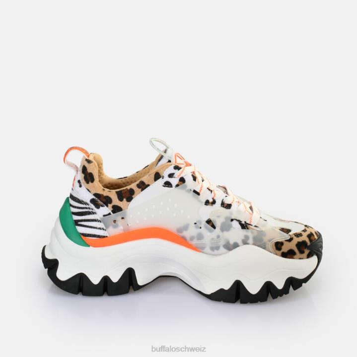 Buffalo Trail One Sneaker Low vegan 846Z1 weiße Tiermischung|Turnschuhe