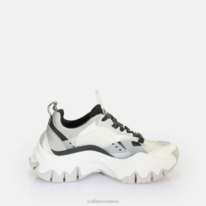Buffalo Trail One Sneaker Low vegan 846Z380 Silber schwarz|Turnschuhe