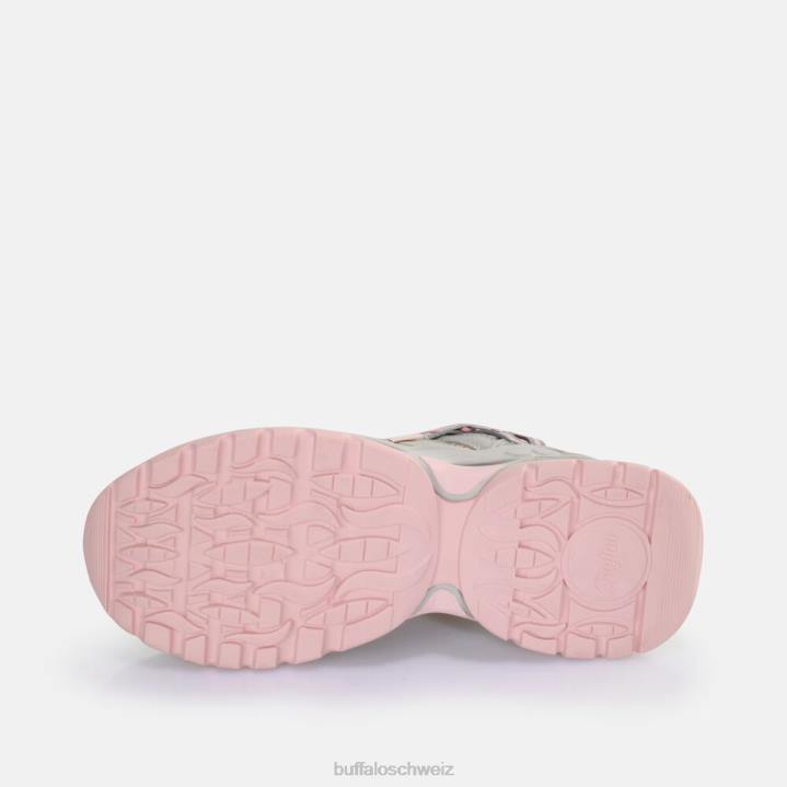 Buffalo Triplet Hollow Sneaker Low vegan 846Z125 grau/rosa|Turnschuhe