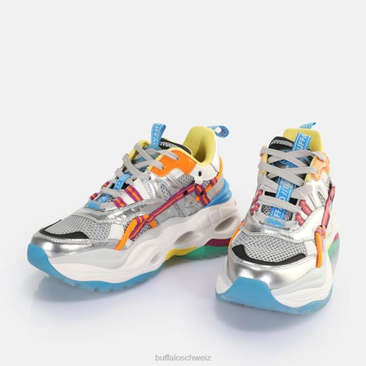 Buffalo Triplet Hollow Sneaker Low vegan 846Z126 silber/lila|Turnschuhe