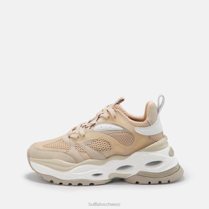 Buffalo Triplet M Sneaker Low vegan 846Z657 Beige und Weiß|Turnschuhe