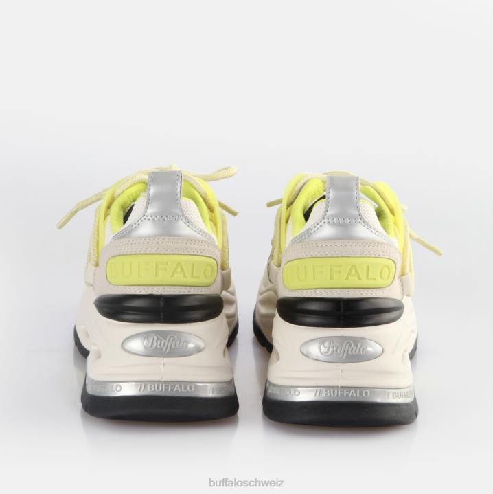 Buffalo Triplet-Spitzen-Sneaker niedrig, vegan 846Z744 Sahne/Limette|Turnschuhe