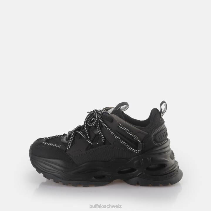 Buffalo Triplet-Spitzen-Sneaker niedrig, vegan 846Z745 Schwarz|Turnschuhe