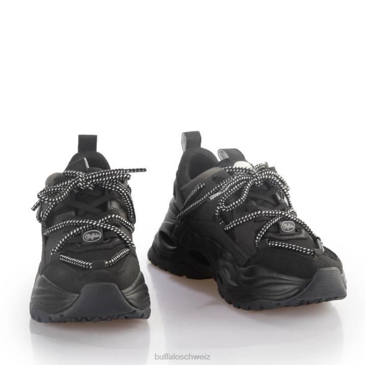 Buffalo Triplet-Spitzen-Sneaker niedrig, vegan 846Z745 Schwarz|Turnschuhe