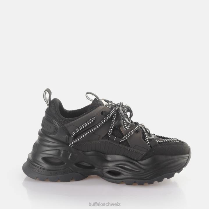 Buffalo Triplet-Spitzen-Sneaker niedrig, vegan 846Z745 Schwarz|Turnschuhe