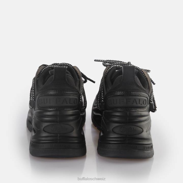 Buffalo Triplet-Spitzen-Sneaker niedrig, vegan 846Z745 Schwarz|Turnschuhe