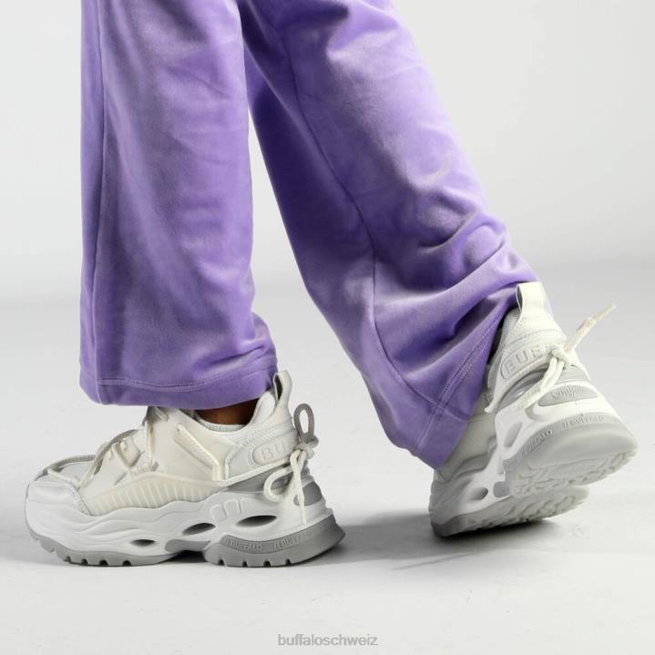 Buffalo Triplet-Spitzen-Sneaker niedrig, vegan 846Z746 Weißsilber|Turnschuhe