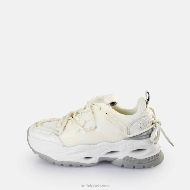 Buffalo Triplet-Spitzen-Sneaker niedrig, vegan 846Z746 Weißsilber|Turnschuhe