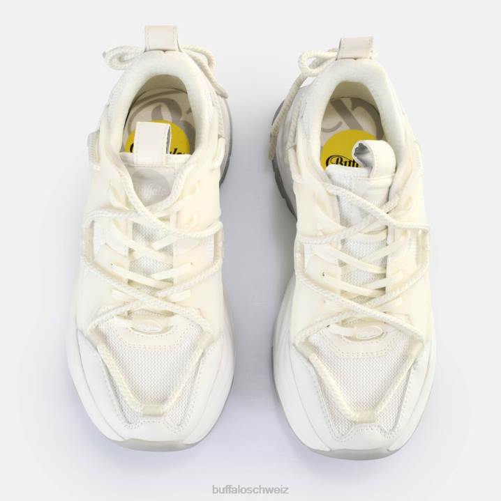 Buffalo Triplet-Spitzen-Sneaker niedrig, vegan 846Z746 Weißsilber|Turnschuhe