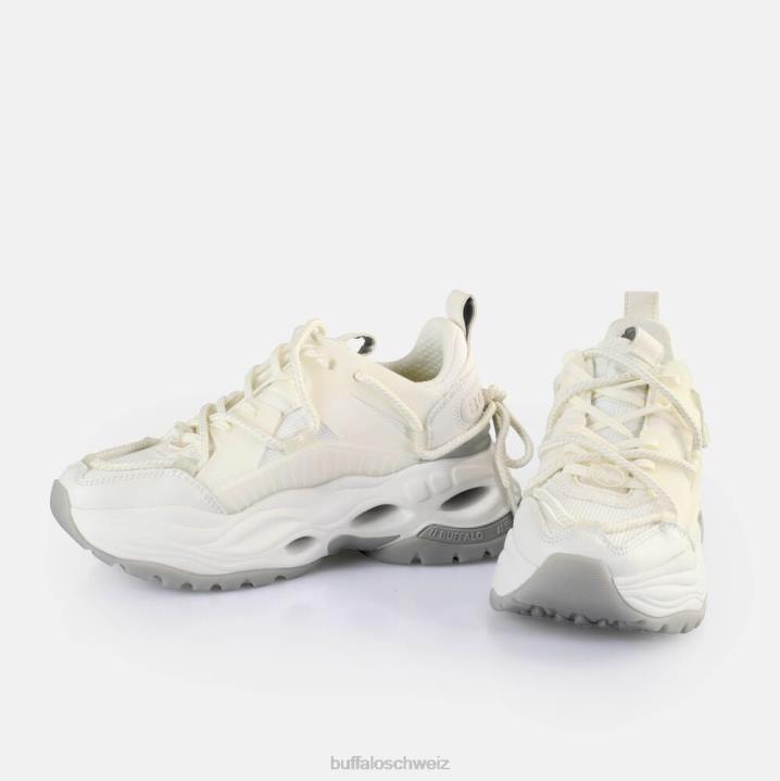 Buffalo Triplet-Spitzen-Sneaker niedrig, vegan 846Z746 Weißsilber|Turnschuhe