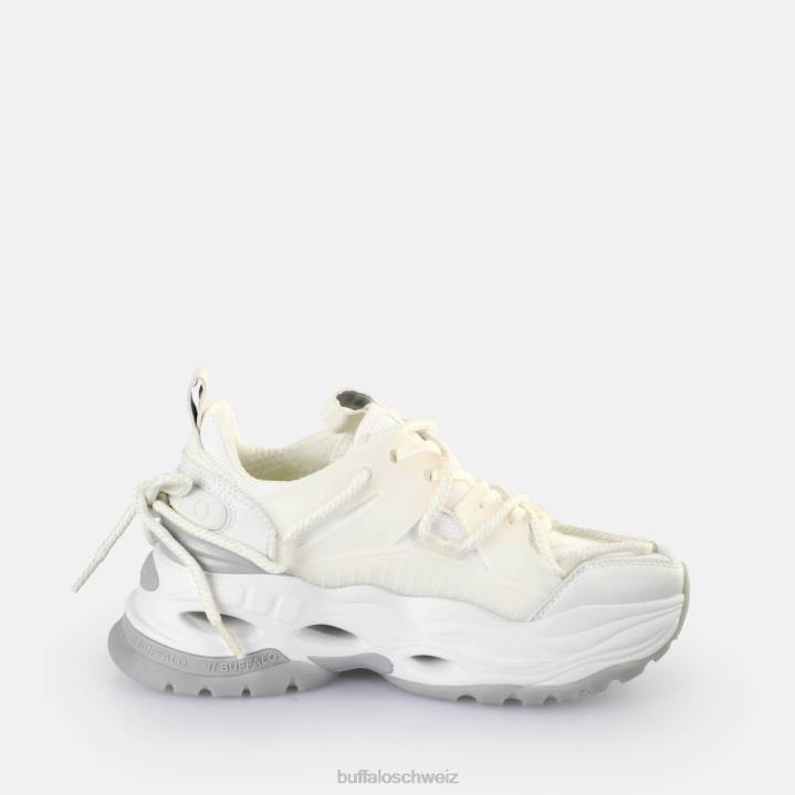 Buffalo Triplet-Spitzen-Sneaker niedrig, vegan 846Z746 Weißsilber|Turnschuhe