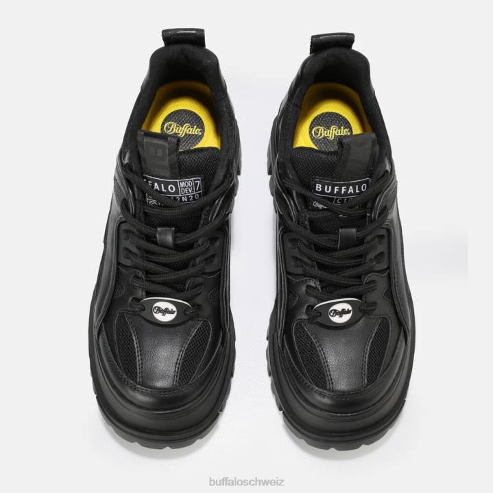 Buffalo aspha hyb veganes Nappa/Mesh 846Z417 Schwarz|Turnschuhe
