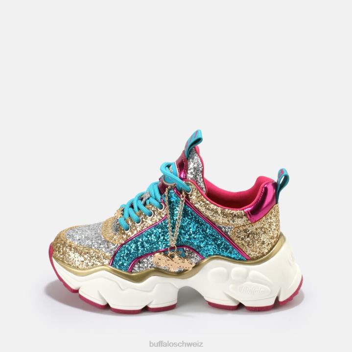 Buffalo binärer Glam-Sneaker vegan 846Z321 Silber|Turnschuhe