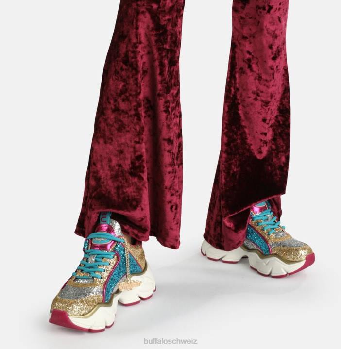 Buffalo binärer Glam-Sneaker vegan 846Z321 Silber|Turnschuhe